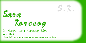 sara korcsog business card